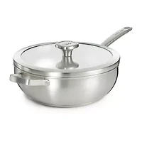 BergHOFF Leo Graphite Recycled 18/10 Stainless Steel 11" Wok with Glass Lid