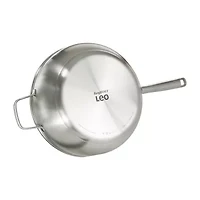 BergHOFF Leo Graphite Recycled 18/10 Stainless Steel 11" Wok with Glass Lid
