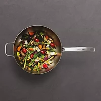 BergHOFF Leo Graphite Recycled 18/10 Stainless Steel 11" Wok with Glass Lid