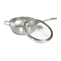 BergHOFF Leo Graphite Recycled 18/10 Stainless Steel 11" Wok with Glass Lid