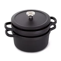 BergHOFF Leo Graphite Enamel Cast Iron 10.25" Round Grill Pan