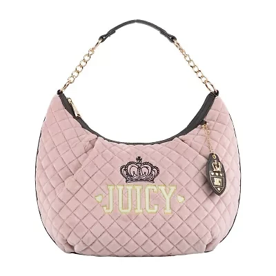 Juicy By Couture Crowning Glory Quilted Velour Hobo Bag