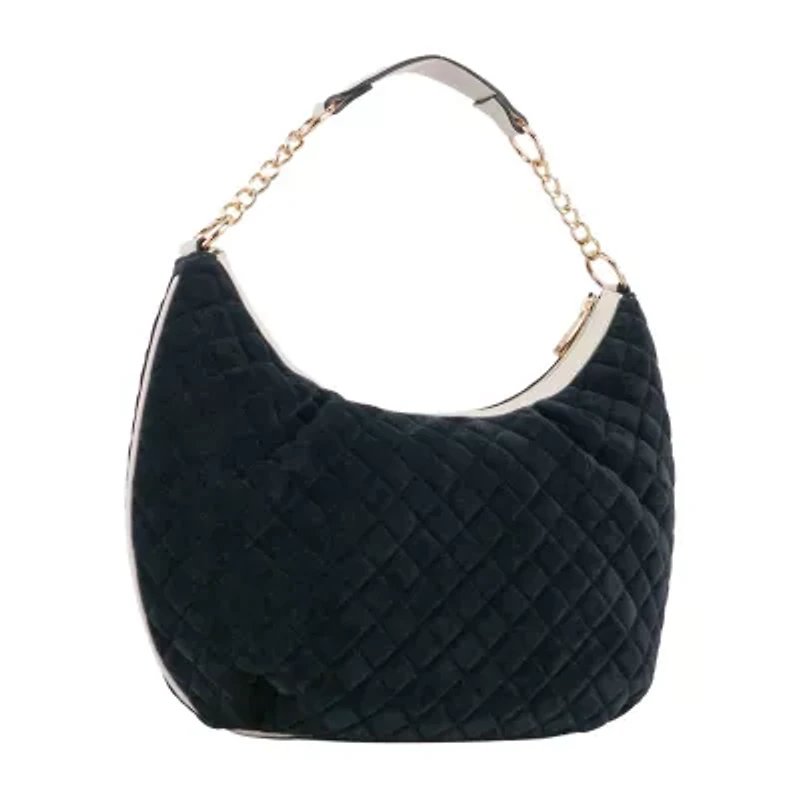 Juicy By Couture Crowning Glory Quilted Velour Hobo Bag