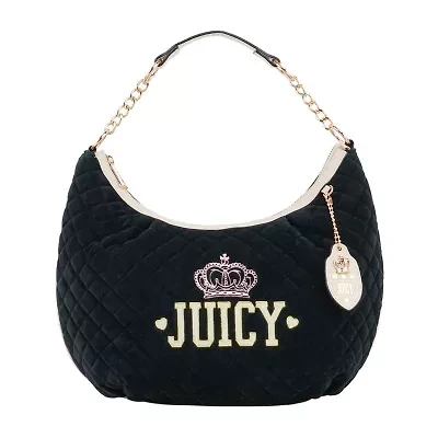 Juicy By Couture Crowning Glory Quilted Velour Hobo Bag