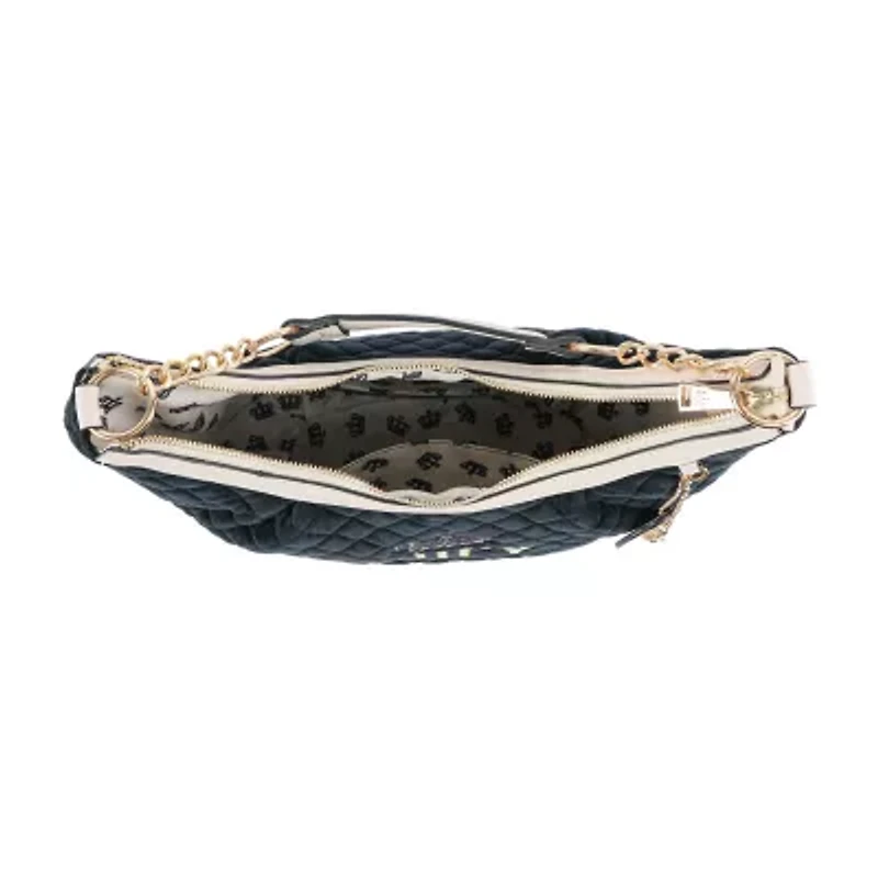 Juicy By Couture Crowning Glory Quilted Velour Hobo Bag