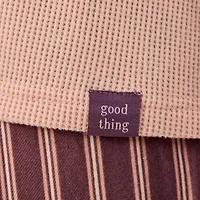 Martha Stewart Womens Waffle Henley Neck Long Sleeve 2-pc. Pajama Top