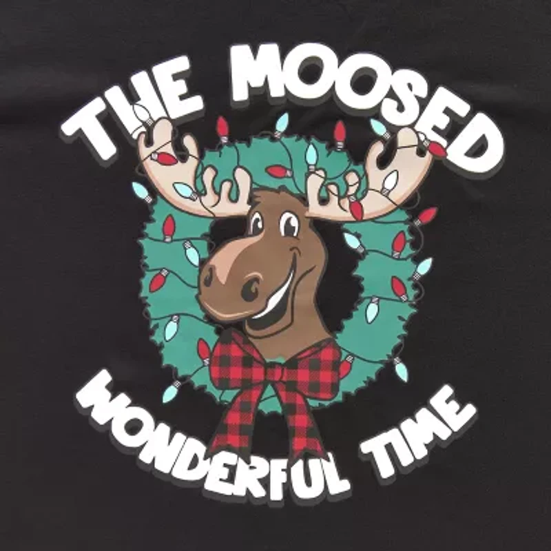 North Pole Trading Co. Moose Buffalo Womens Crew Neck Long Sleeve 2-pc. Matching Family Pajama Sets