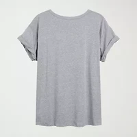 Womens Crew Neck Short Sleeve Snoopy Graphic T-Shirt