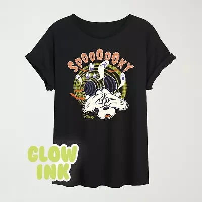 Womens Crew Neck Short Sleeve Mickey and Friends Graphic T-Shirt