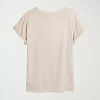 Womens Crew Neck Short Sleeve Snoopy Graphic T-Shirt