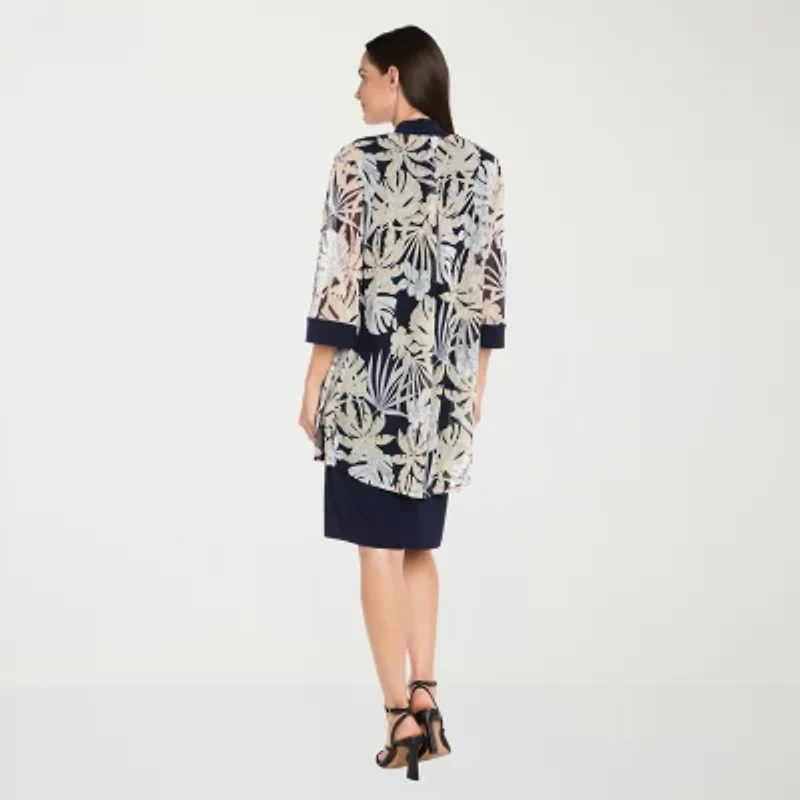 R & M Richards Womens Leaf Jacket Dress