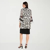 R & M Richards Womens Floral Jacket Dress With Removable Necklace