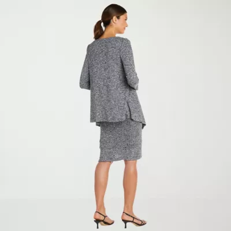 R & M Richards Womens Faux-Jacket Dress With Removable Necklace