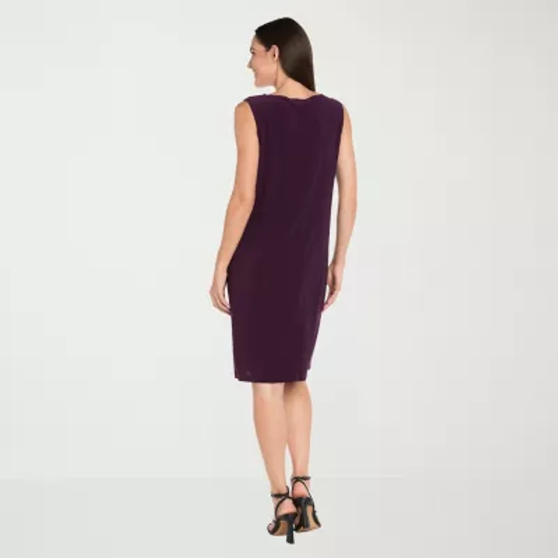 R & M Richards Womens Circles Jacket Dress With Removable Necklace