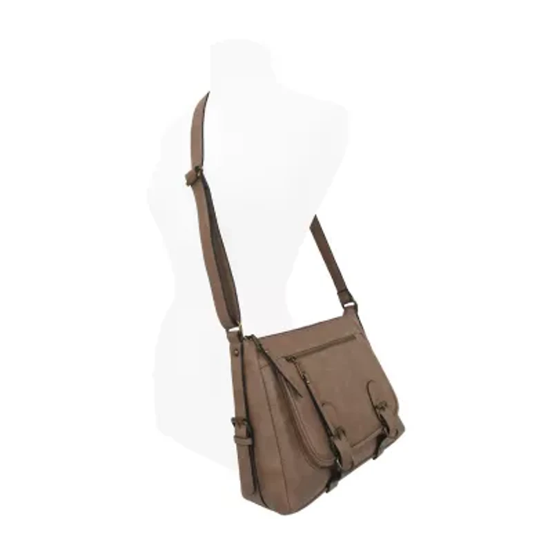 Bueno of California Glenhaven Buckle Front Crossbody Bag