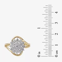 (I, I2) Womens 1 CT. T.W. Lab Grown White Diamond 10K Gold Cluster Cocktail Ring