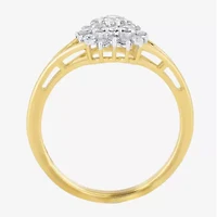 (I,I2) Womens 1/2 CT. T.W. Lab Grown White Diamond 10K Gold Cluster Cocktail Ring