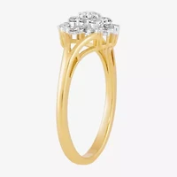 (I,I2) Womens 1/2 CT. T.W. Lab Grown White Diamond 10K Gold Cluster Cocktail Ring