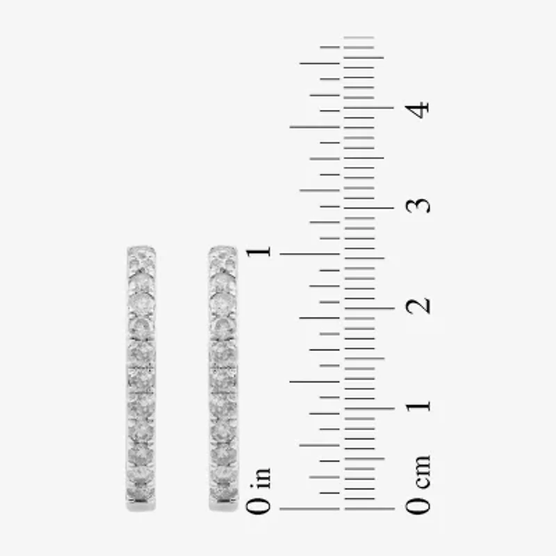 (I, I2) Womens 1 CT. T.W. Lab Grown White Diamond 10K Gold 22.5mm Circle Hoop Earrings