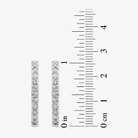 (I, I2) Womens 1 CT. T.W. Lab Grown White Diamond 10K Gold 22.5mm Circle Hoop Earrings