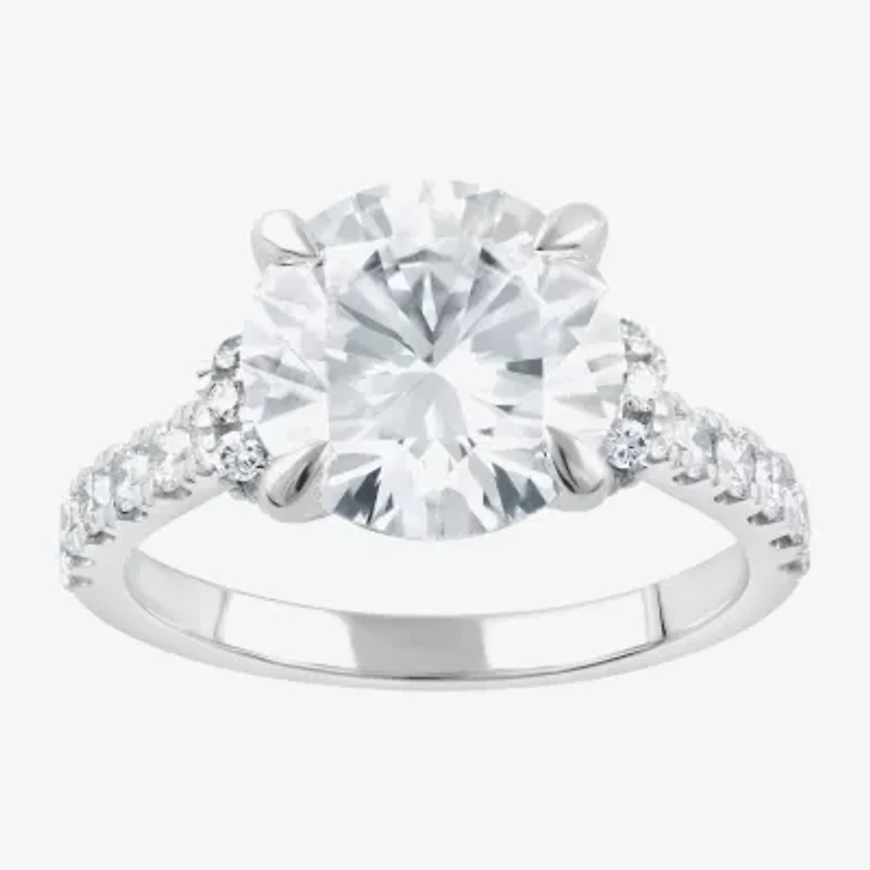 Signature By Modern Bride (F / Vs2) Womens 4 1/2 CT. T.W. Lab Grown White Diamond 14K Gold Round Side Stone Engagement Ring