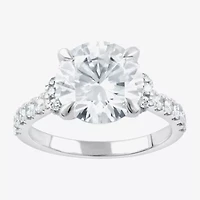 Signature By Modern Bride (F / Vs2) Womens 4 1/2 CT. T.W. Lab Grown White Diamond 14K Gold Round Side Stone Engagement Ring