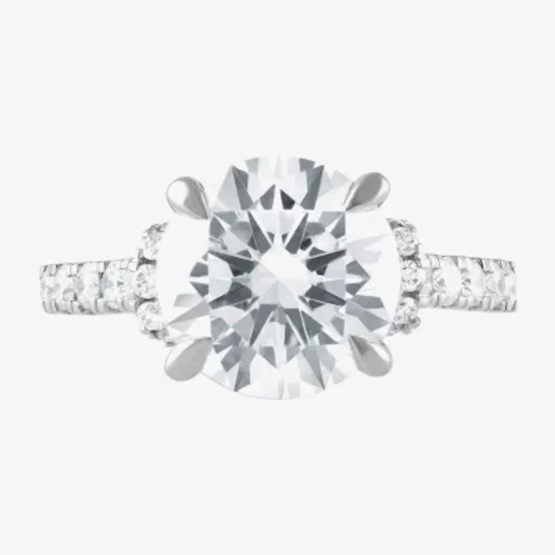 Signature By Modern Bride (F / Vs2) Womens 4 1/2 CT. T.W. Lab Grown White Diamond 14K Gold Round Side Stone Engagement Ring
