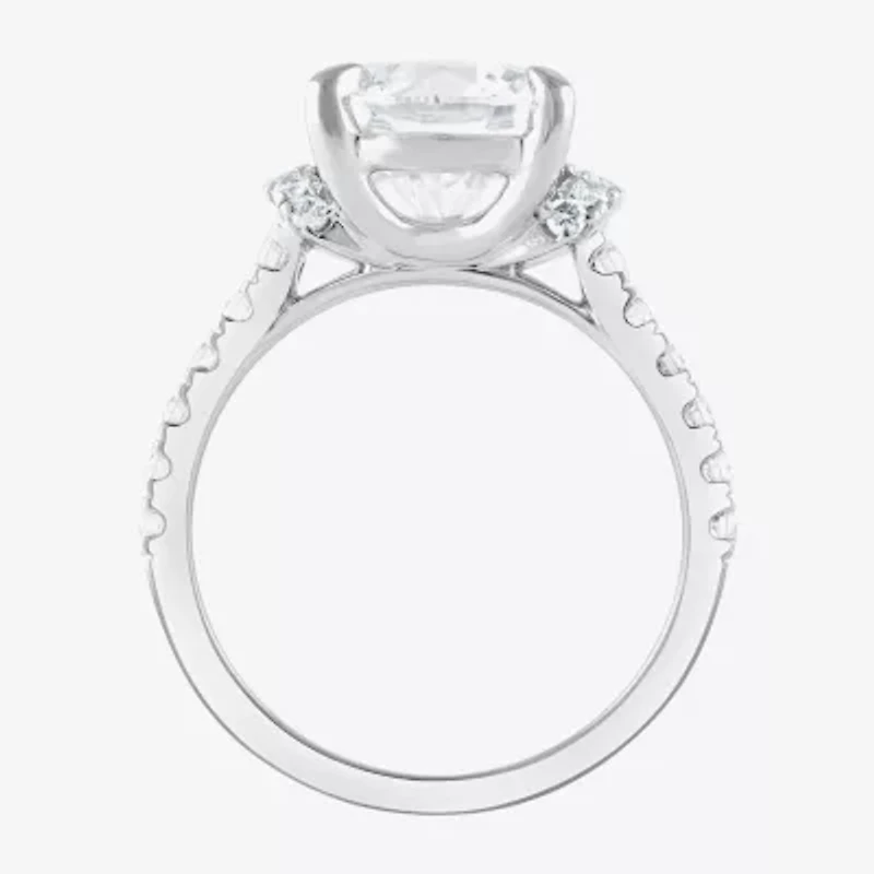 Signature By Modern Bride (F / Vs2) Womens 4 1/2 CT. T.W. Lab Grown White Diamond 14K Gold Round Side Stone Engagement Ring