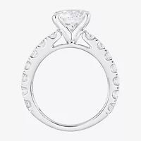 (F / Vs2) Womens 5 CT. T.W. Lab Grown White Diamond 14K Gold Round Side Stone Engagement Ring