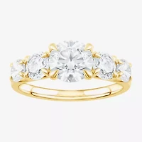 (F / Vs2) Womens 3 CT. T.W. Lab Grown White Diamond 14K Gold Round 5-Stone Engagement Ring