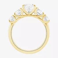 (F / Vs2) Womens 3 CT. T.W. Lab Grown White Diamond 14K Gold Round 5-Stone Engagement Ring