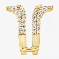 (F / Vs2) Womens 2 CT. T.W. Lab Grown White Diamond 10K Gold Ring Guard