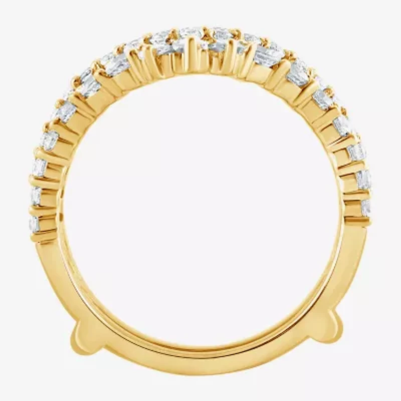 (F / Vs2) Womens 2 CT. T.W. Lab Grown White Diamond 10K Gold Ring Guard