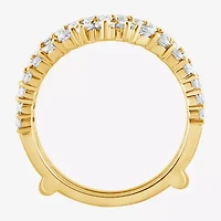(F / Vs2) Womens 2 CT. T.W. Lab Grown White Diamond 10K Gold Ring Guard