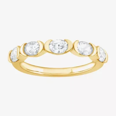 (F / Vs2) Womens 1 CT. T.W. Lab Grown White Diamond 10K Gold 5-Stone Band