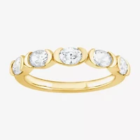 (F / Vs2) Womens 1 CT. T.W. Lab Grown White Diamond 10K Gold 5-Stone Band