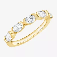 (F / Vs2) Womens 1 CT. T.W. Lab Grown White Diamond 10K Gold 5-Stone Band