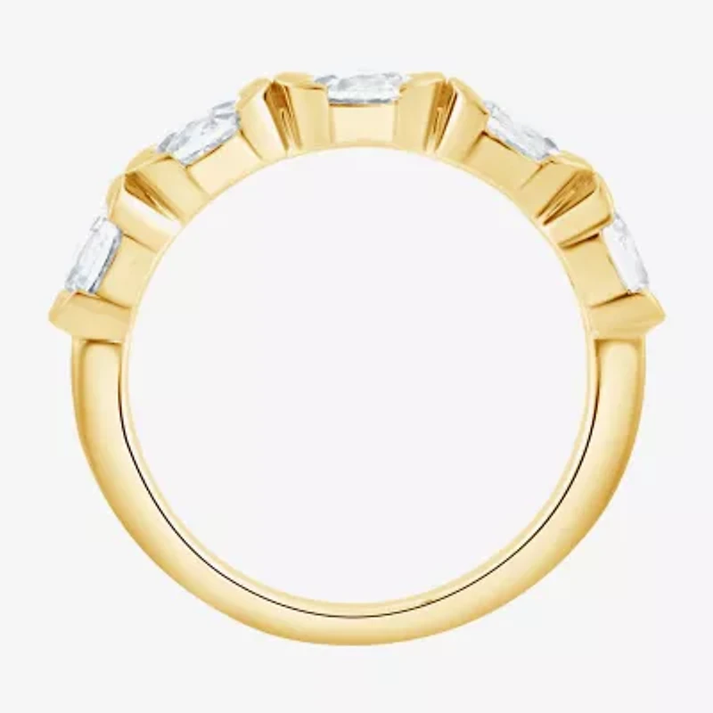 (F / Vs2) Womens 1 CT. T.W. Lab Grown White Diamond 10K Gold 5-Stone Band