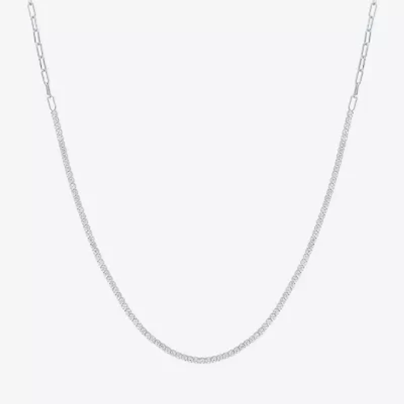 Yes, Please! Womens White Sapphire Sterling Silver 18 Inch Tennis Necklace