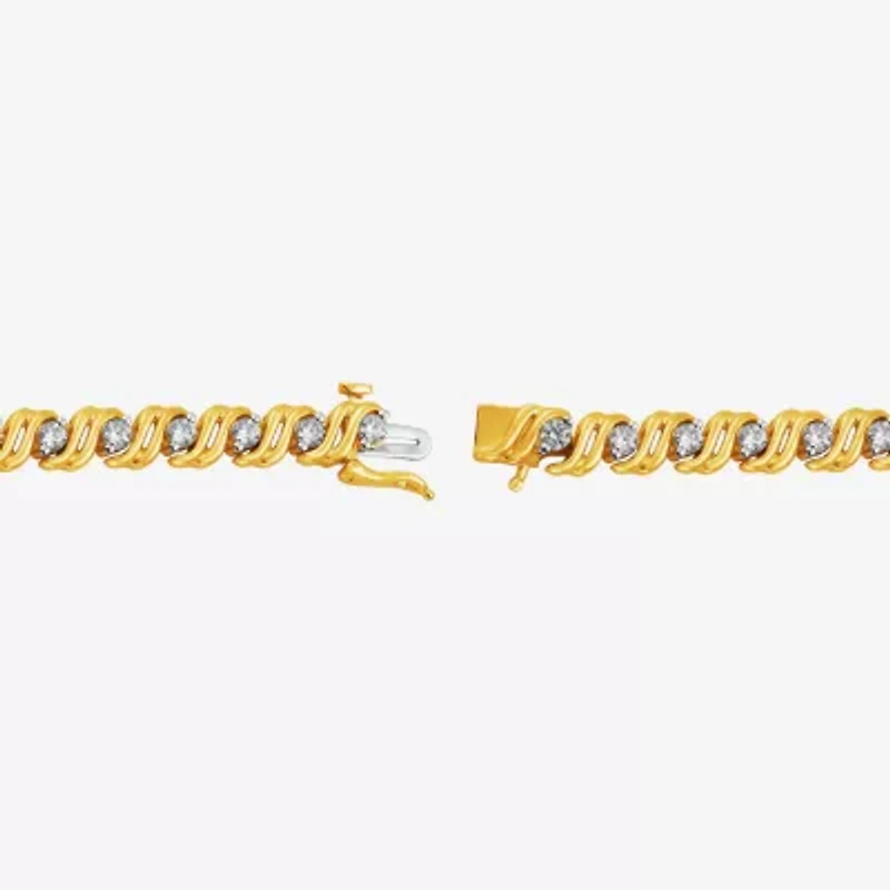 (I / I2) Womens 2 CT.T.W. Lab Grown White Diamond Sterling Silver 7.25 Inch Tennis Bracelet