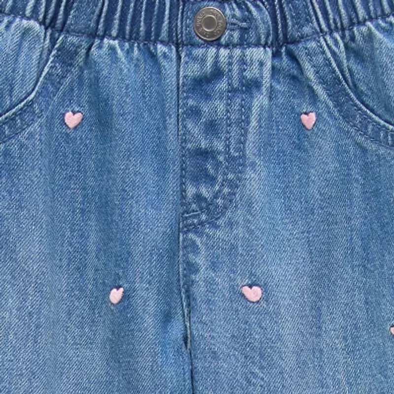 Okie Dokie Baby Girls Adjustable Waist Jogger Denim Jean