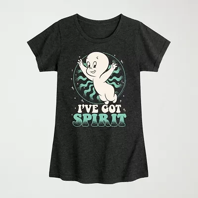 Girls Crew Neck Short Sleeve Graphic T-Shirt