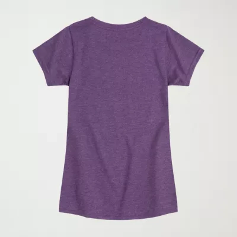 Girls Crew Neck Short Sleeve Snoopy Graphic T-Shirt