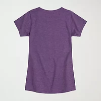 Girls Crew Neck Short Sleeve Snoopy Graphic T-Shirt