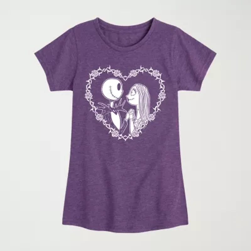 Girls Crew Neck Short Sleeve Snoopy Graphic T-Shirt