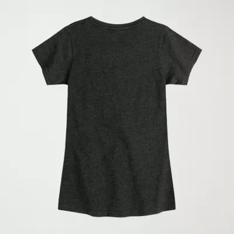 Girls Crew Neck Short Sleeve Snoopy Graphic T-Shirt