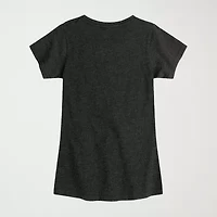 Girls Crew Neck Short Sleeve Snoopy Graphic T-Shirt