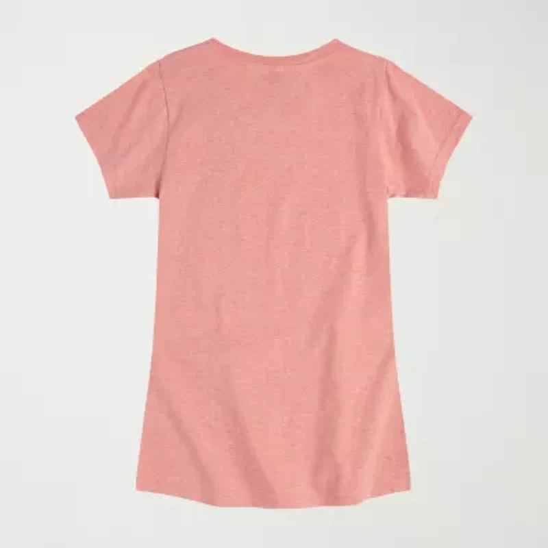 Girls Crew Neck Short Sleeve Snoopy Graphic T-Shirt