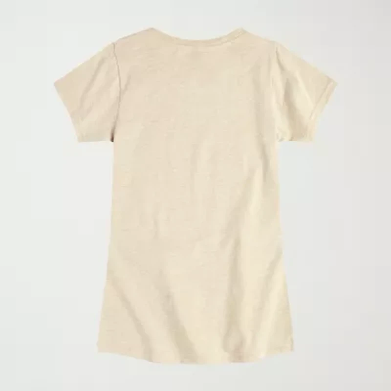 Girls Crew Neck Short Sleeve Snoopy Graphic T-Shirt