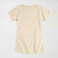 Girls Crew Neck Short Sleeve Snoopy Graphic T-Shirt